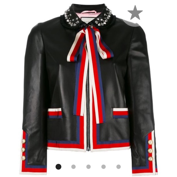 Gucci Jackets & Blazers - NWT GUCCI leather jacket 💯 size 40 fits sz 2-4